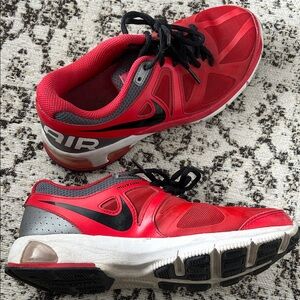 Nike Max Air Red Athletic Sneakers with Black Accents